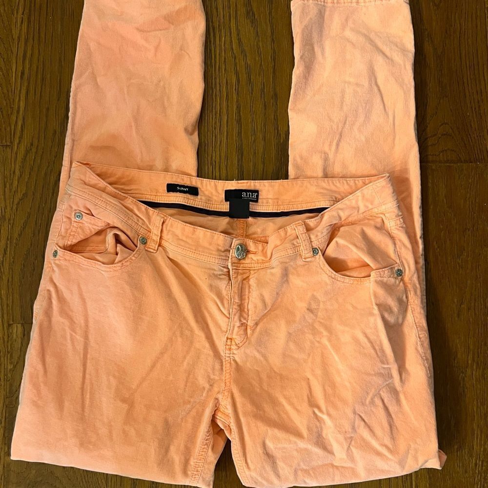 A.N.A. Orange sherbet colored corduroy feel pants size 32/14